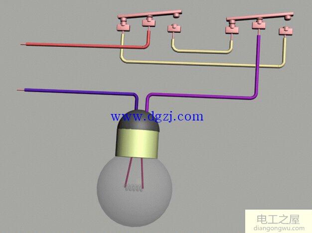 双控开关怎么接线图解,双控制照明开关接线图