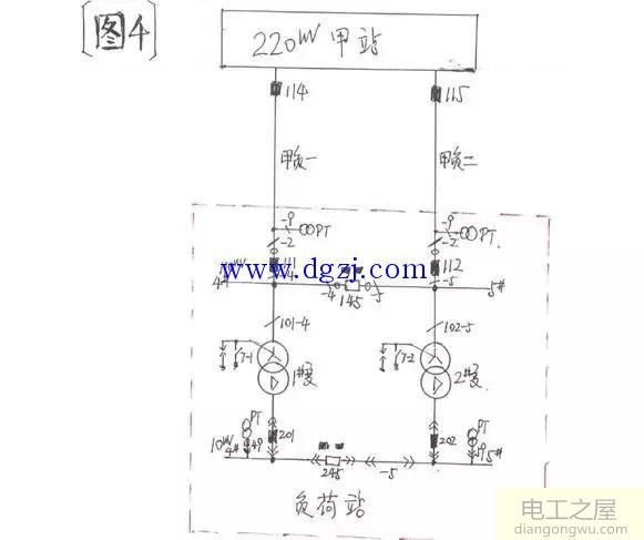 110kV变电站的接线方式图