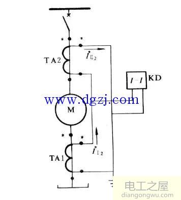 大容量电动机差动保护原理接线图