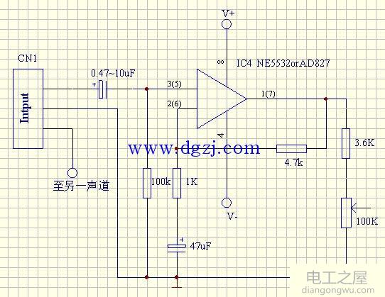 ne5532前置放大电路图