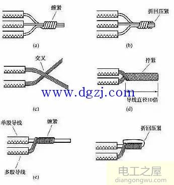 多股电线接线缠绕方法图解