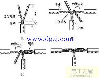 多股电线接线缠绕方法图解