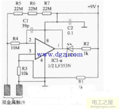 触摸开关电路原理图_触摸开关接线图