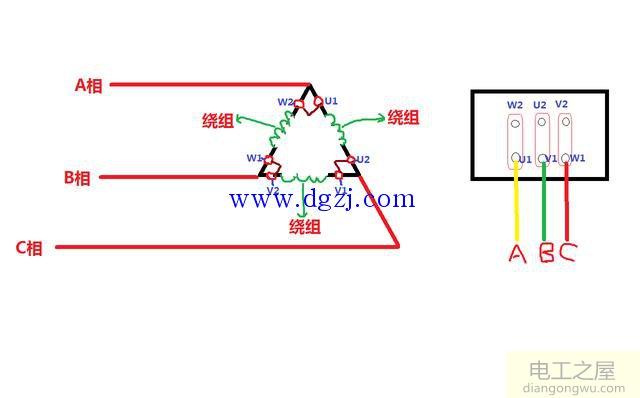 三相交流电三角形接法图解