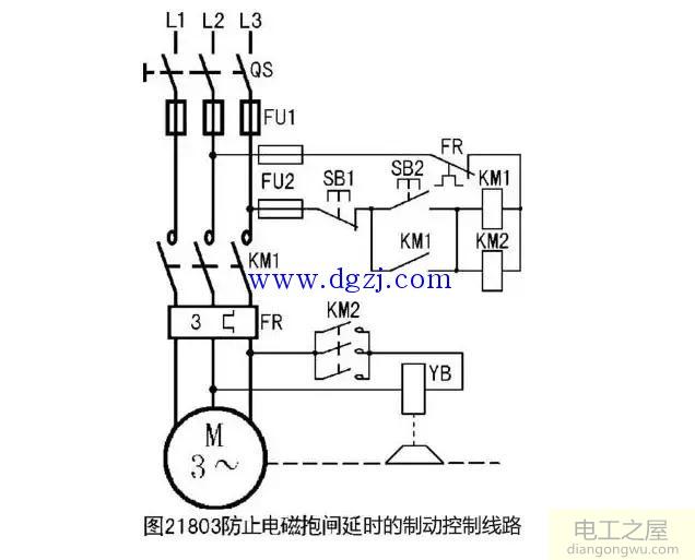 三相异步电动机的制动控制线路接线图