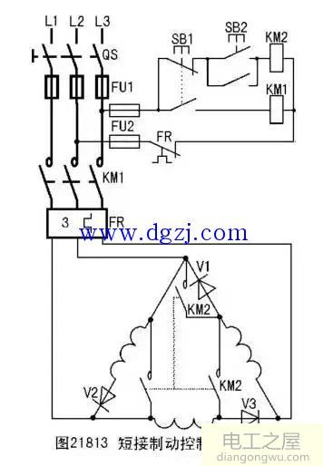 三相异步电动机的制动控制线路接线图
