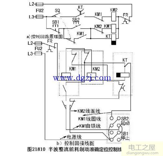 三相异步电动机的制动控制线路接线图