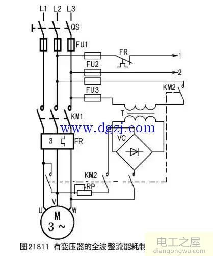三相异步电动机的制动控制线路接线图