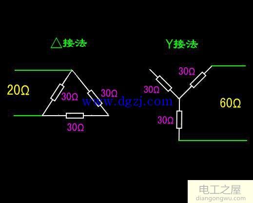 星形接法和三角形接法正规图解