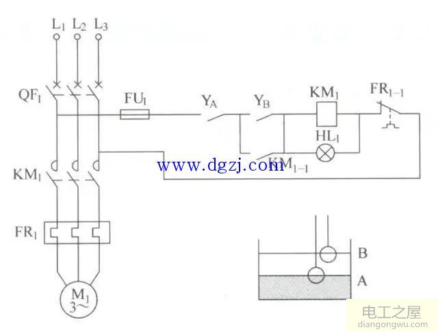 污水自动排放<a href=http://www.diangongwu.com/zhishi/dianlutu/ target=_blank class=infotextkey>电路图</a>