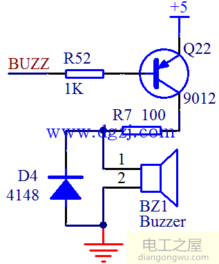 单片机蜂鸣器控制程序和驱动电路图