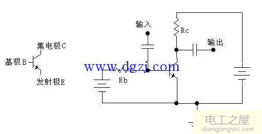 NPN三极管共发射极放大<a href=http://www.diangongwu.com/zhishi/dianlutu/ target=_blank class=infotextkey>电路图</a>分析