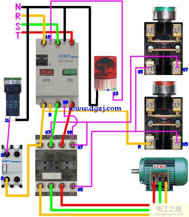 接触器自锁的实物连线图详解