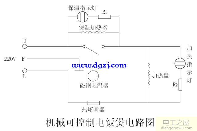 电饭锅内部结构图电路图及常见故障维修