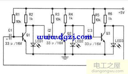 led循环灯电路原理图分析