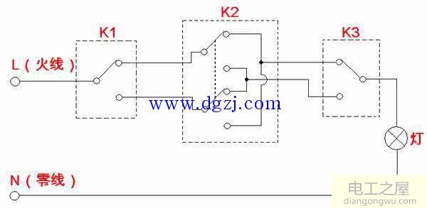 三控开关接线图_三控开关接法实物图