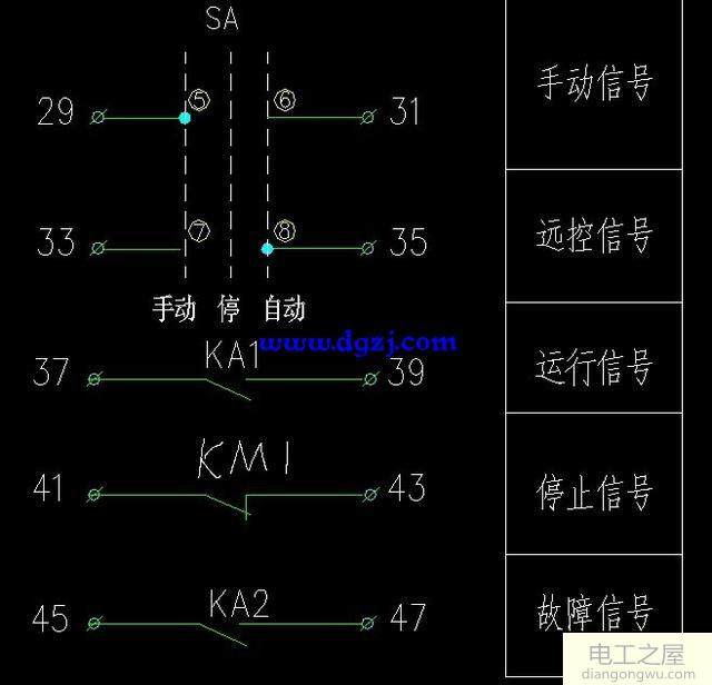 三相电机远程控制原理图以及反馈信号图