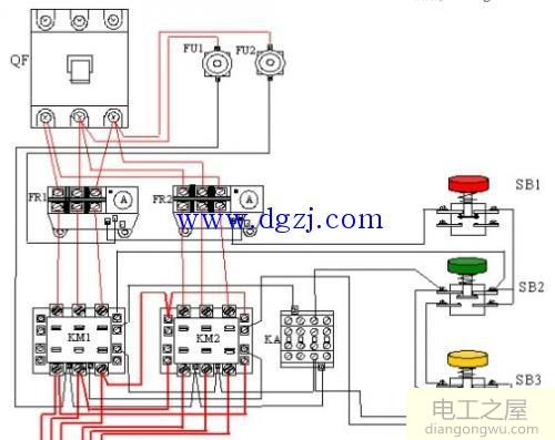 双速异步电机两个和三个接触器接法图片