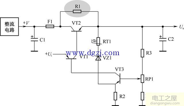 串联调整管稳压电路原理图