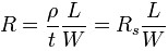 薄膜电阻阻值计算公式