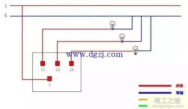 电灯单控接法及原理图解