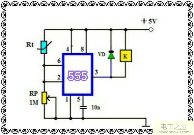 555构成的可以设置通断温度的温控开关电路