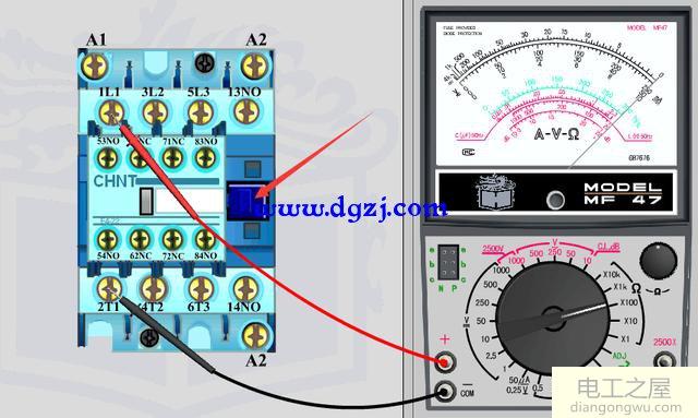 指针万用表怎么测接触器主触点和辅助触点