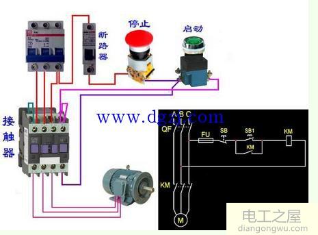 一个热继电器实物接线图解
