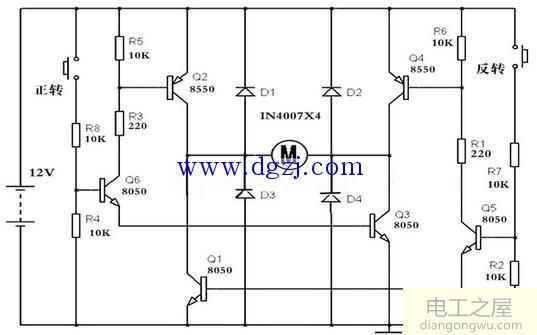 12v电机如何控制正反转_12v正反转电机接线图