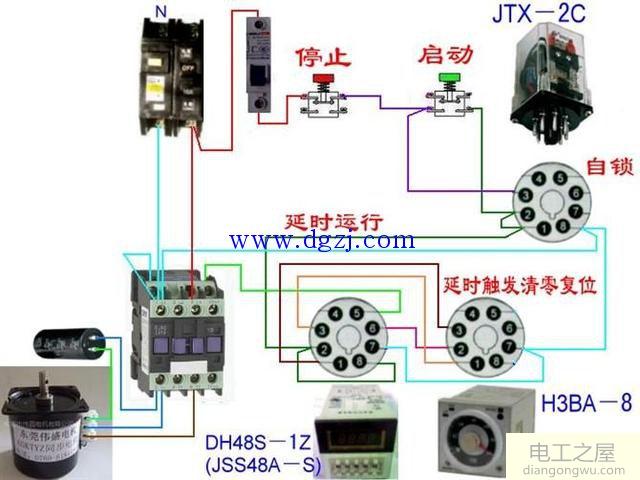 电动机延时启动停止电路图大全