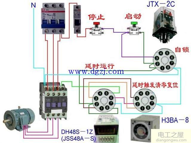 电动机延时启动停止电路图大全