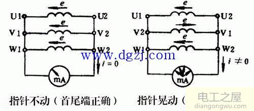 三相电动机6根线怎样判断头尾方法
