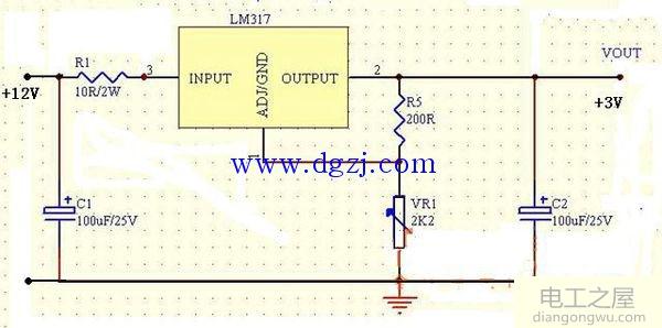 12v怎么稳压到3v电路图