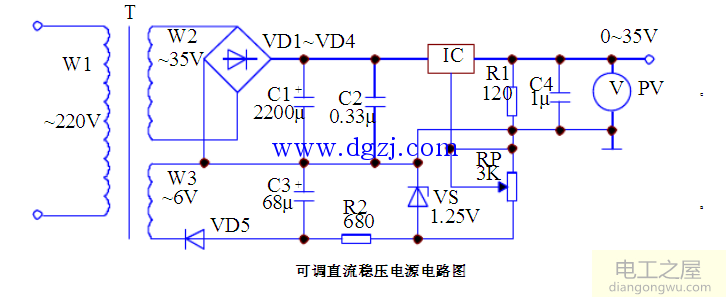 数显可调直流稳压电源<a href=http://www.diangongwu.com/zhishi/dianlutu/ target=_blank class=infotextkey>电路图</a>