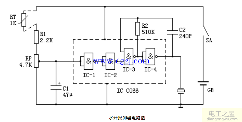 自制水壶开水报警器电路原理图