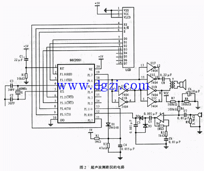 超声波测距电路图_超声波测距电路原理图