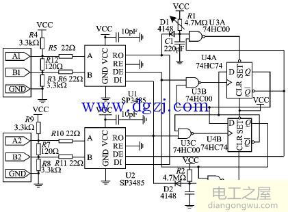 rs485接口保护<a href=http://www.diangongwu.com/zhishi/dianlutu/ target=_blank class=infotextkey>电路图</a>_rs485接口电路原理图