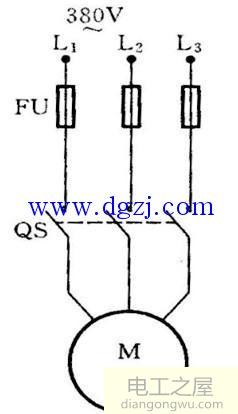 三相异步电动机直接启动电路图