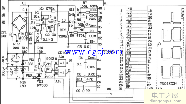 电子秤原理及维修电路图