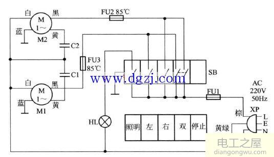 普通油烟机<a href=http://www.diangongwu.com/zhishi/dianlutu/ target=_blank class=infotextkey>电路图</a>图解_油烟机电路原理图