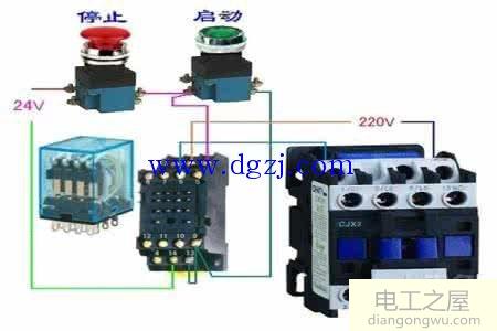 接触器继电器如何连接_交流接触器与继电器连接实物图