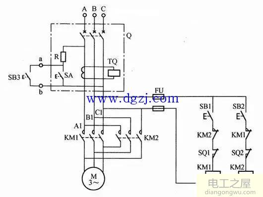 漏电开关电动机紧急停止开关电路图讲解