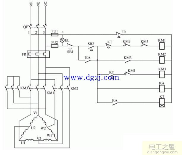 双速电动机定子绕组接线图及工作原理