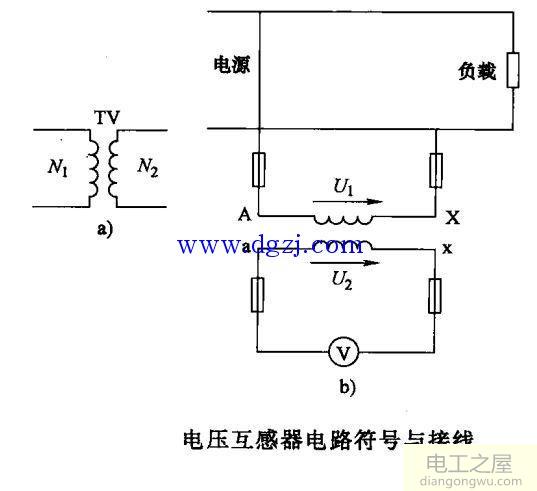 三相电路电压测量电路图及符号接线