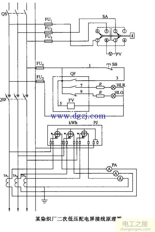低压配电屏二次接线原理图