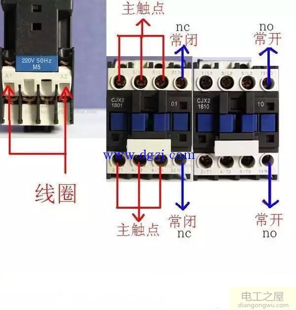 接触器常开常闭触点图