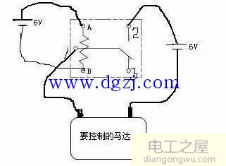 5脚12v继电器接线图