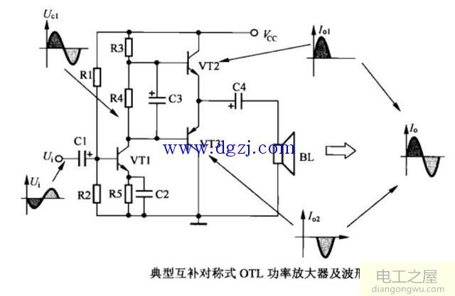 OTL功率放大电路识图方法