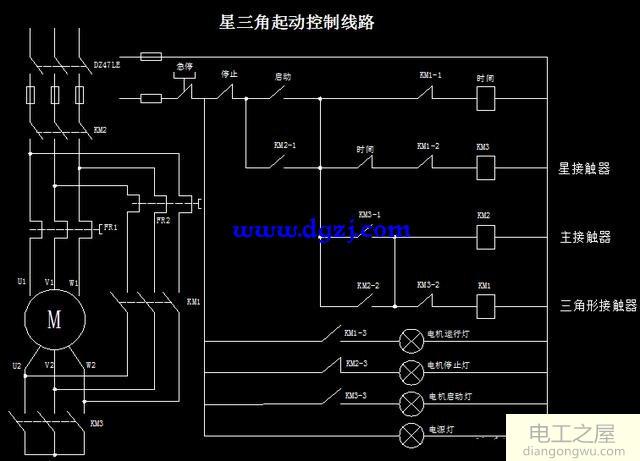 星三角启动控制图,已实测接线无误