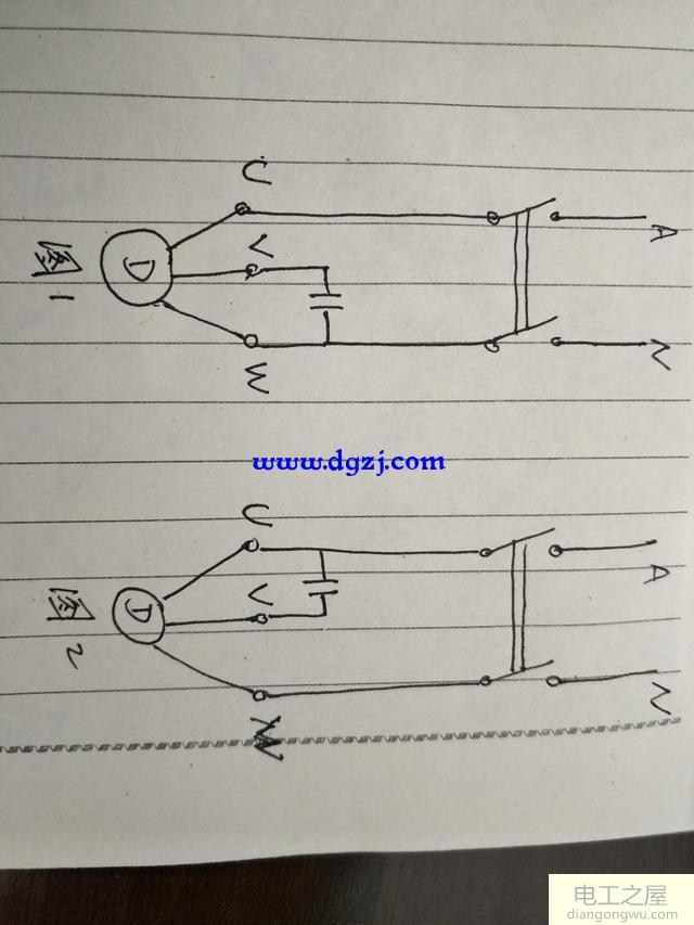 两相电机正反转接法_两相电机正反转接线图